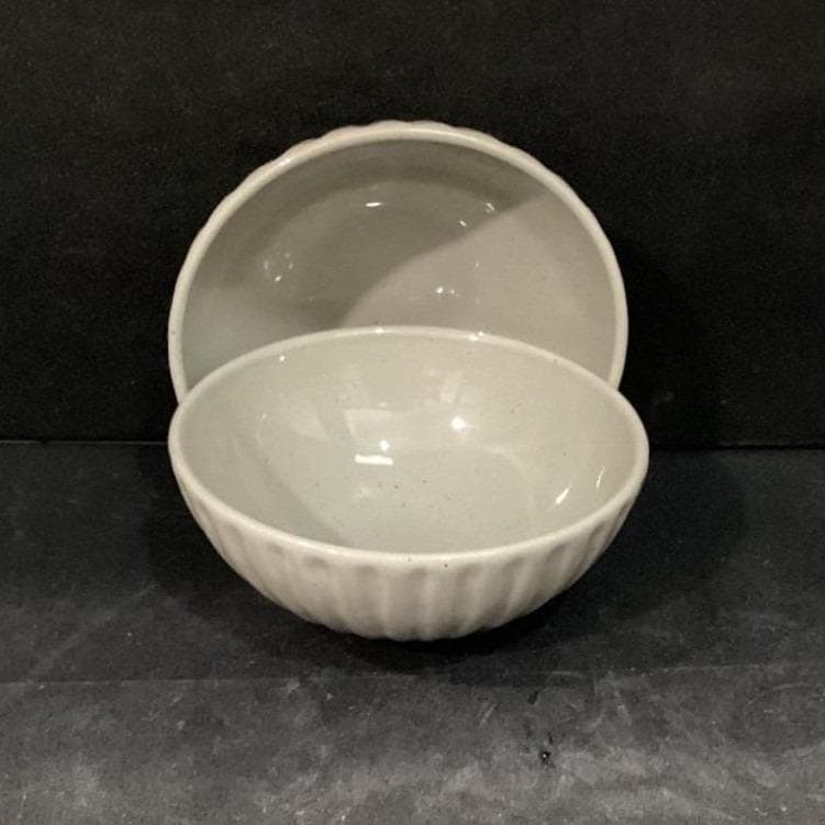 West Elm Gray Speckled Cereal Bowls, Set Of 2, Minimalist Stoneware Dinnerware - Thumbnail 2