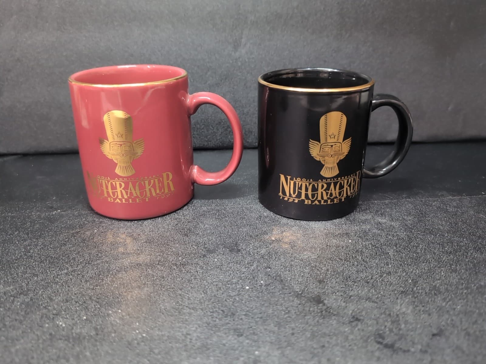 Nutcracker Coffee Mugs, Set of 2, Louisville Ballet Mug, Art Deco Print Mug 1992
