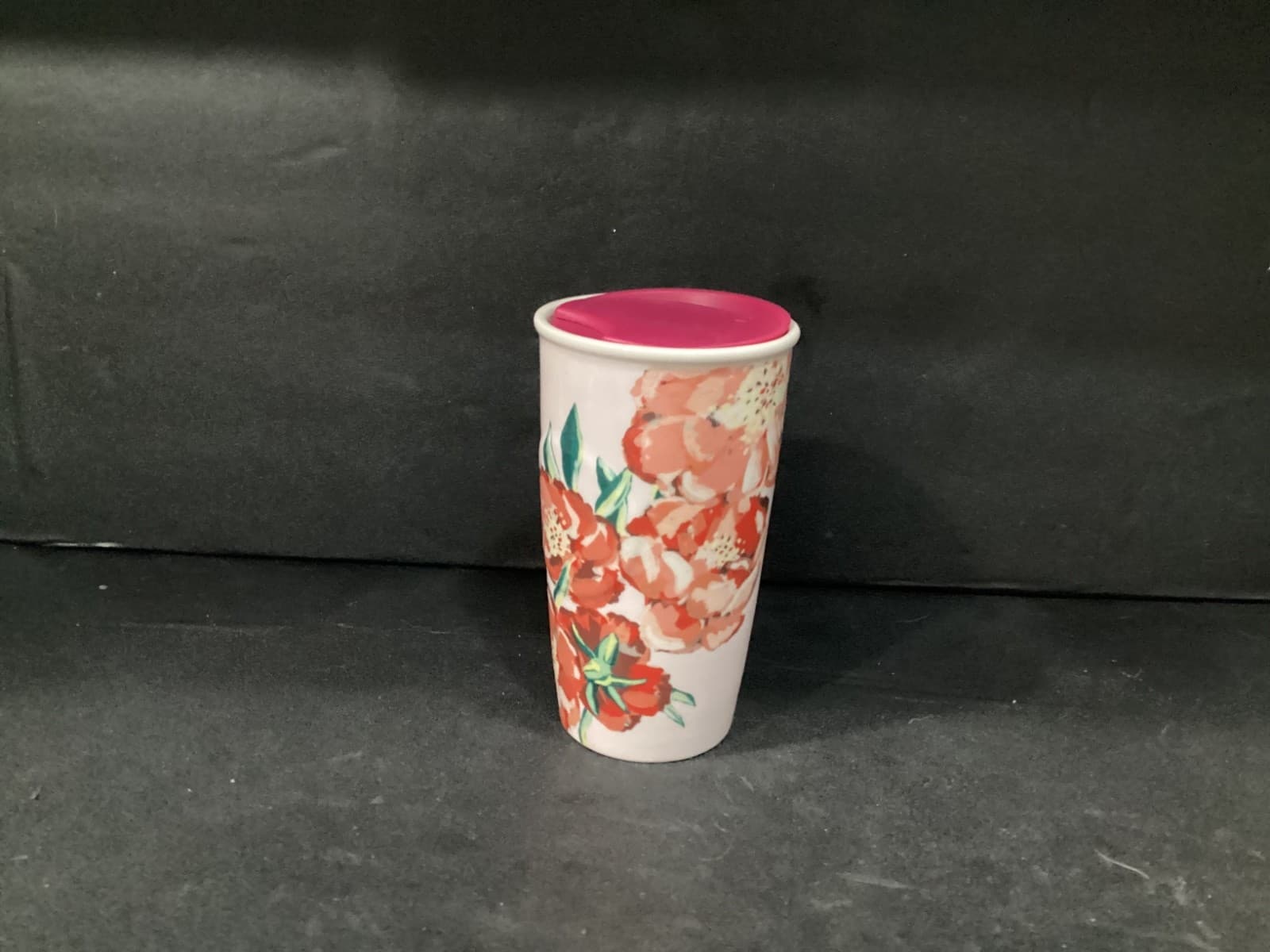 Starbucks Poppies Floral Ceramic Travel Tumbler 10 Oz Coffee Tea Mug Cup 2015