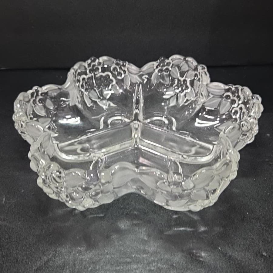 Mikasa Carmen Satin Relish Dish, Vintage German Fruit Bowl, Divided Centerpiece - Thumbnail 2