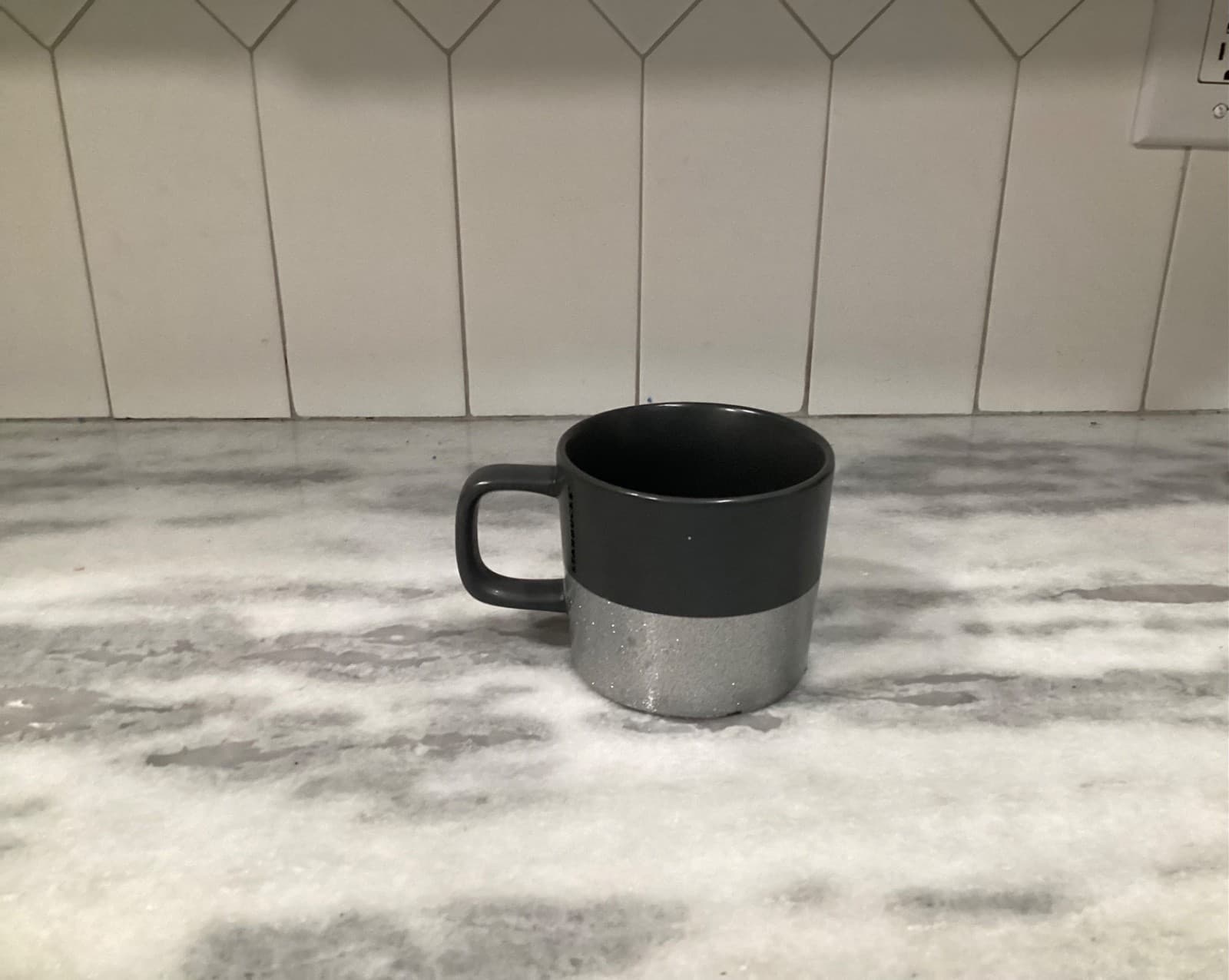 STARBUCKS Mug 2018 Matte Black Silver Glitter and Stars Ceramic Coffee Mug 12oz - Thumbnail 10