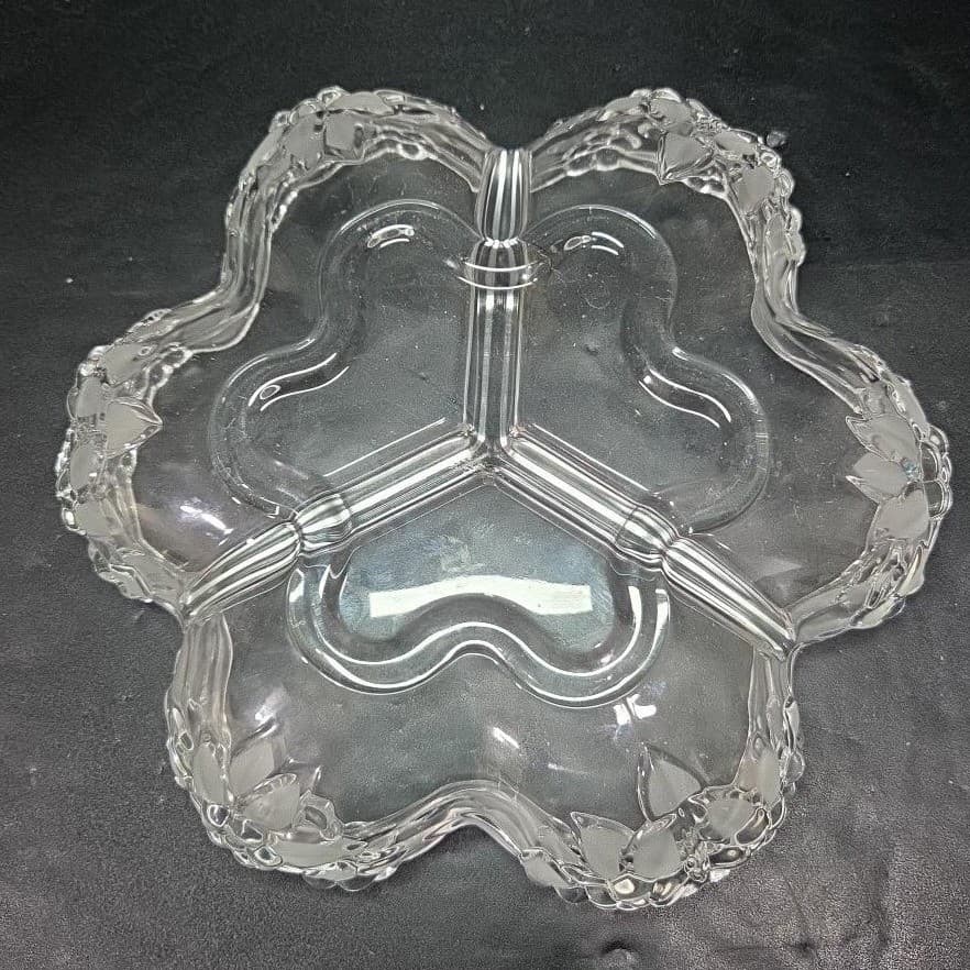 Mikasa Carmen Satin Relish Dish, Vintage German Fruit Bowl, Divided Centerpiece - Thumbnail 4