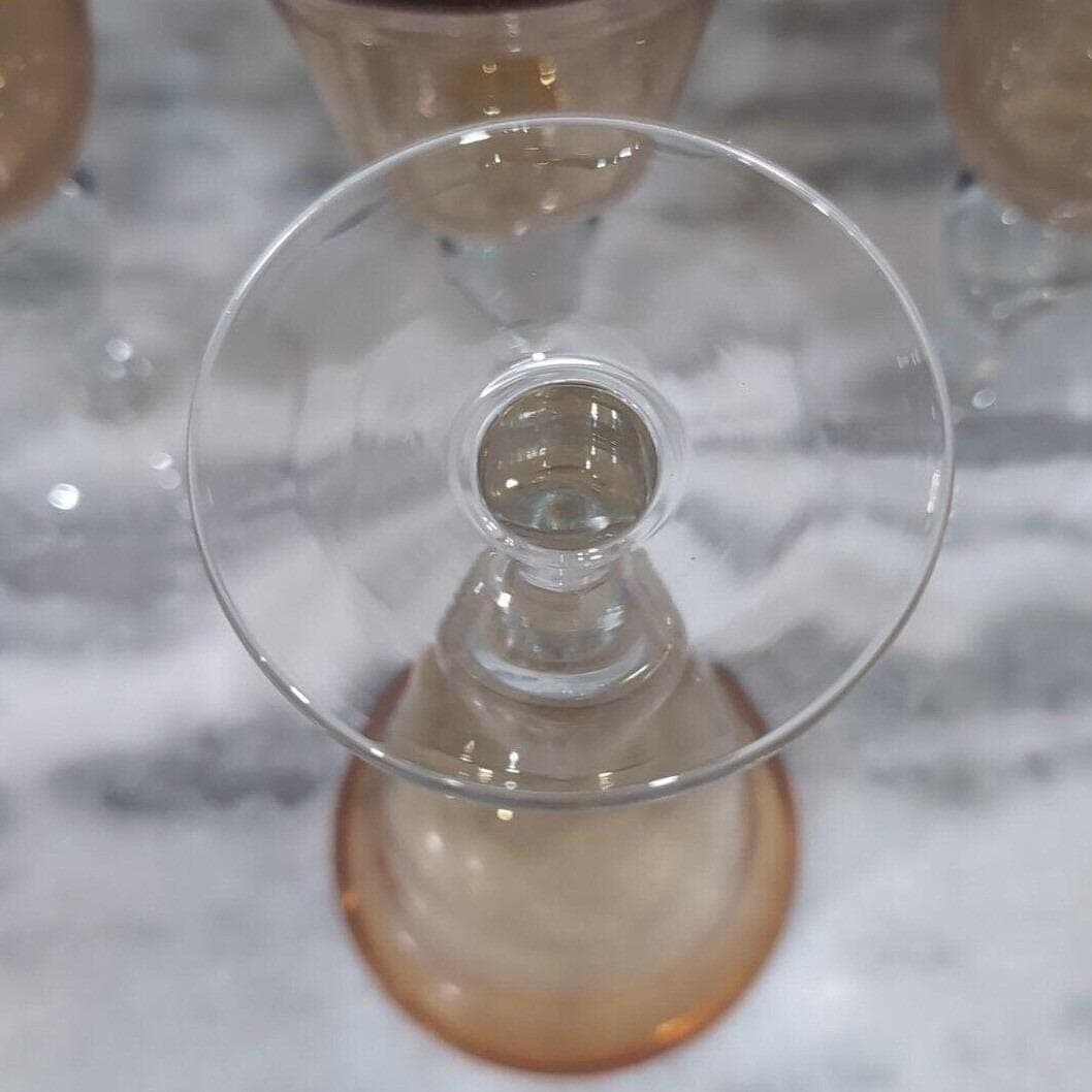 Artland Iris Amber Water Goblets, Set of 4, Vintage Hand Blown Bubble Design - Thumbnail 8