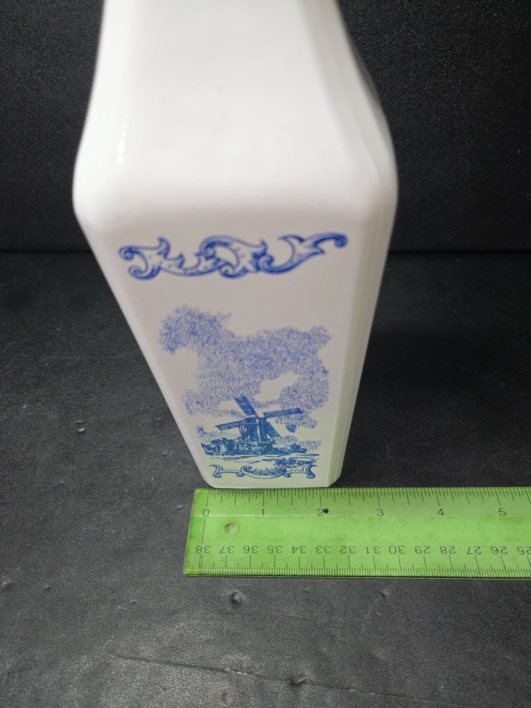 Vandermint Liquor Bottle Decanter, Blue White Windmill Glass, D-126 5886, 11.5" - Thumbnail 9