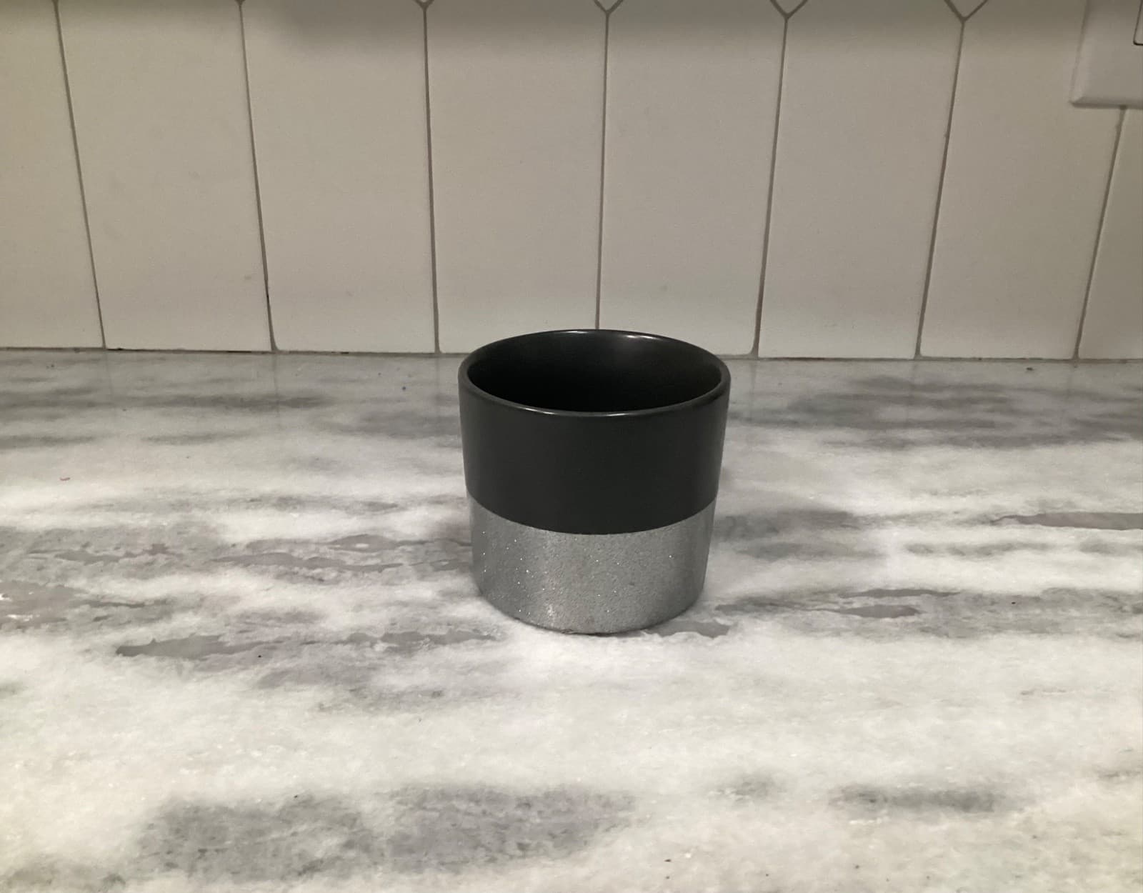 STARBUCKS Mug 2018 Matte Black Silver Glitter and Stars Ceramic Coffee Mug 12oz - Thumbnail 9