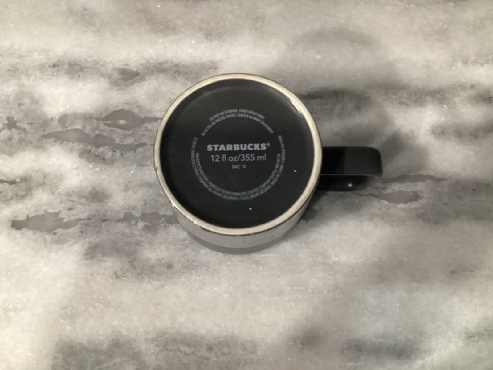 STARBUCKS Mug 2018 Matte Black Silver Glitter and Stars Ceramic Coffee Mug 12oz - Thumbnail 5