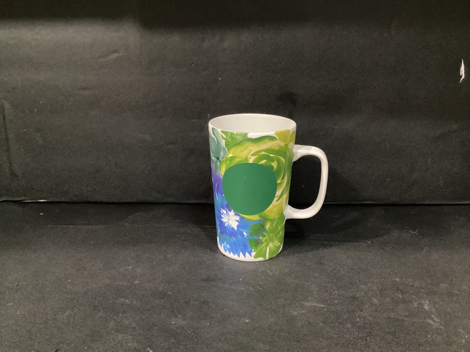 Starbucks Ceramic16 Oz Ceramic Mug Dot Collection 2014 Green Blue yellow Floral