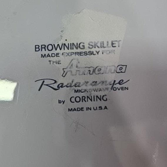 Corning Amana Radarange Browning Skillet, Vintage Kitchenware, Replacement - Thumbnail 2