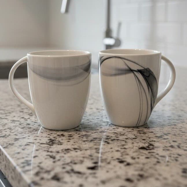 Mikasa Kya Smoke Coffee Cups, Set of 2, Modern Stoneware Replacement Drinkware