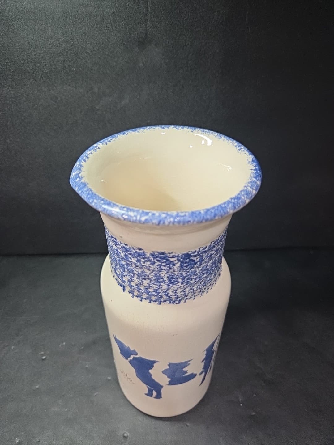 Buttermilk Acres Ceramic Milk Bottle Jug, Vintage Glazed Cow, Hand Made Signed - Thumbnail 5