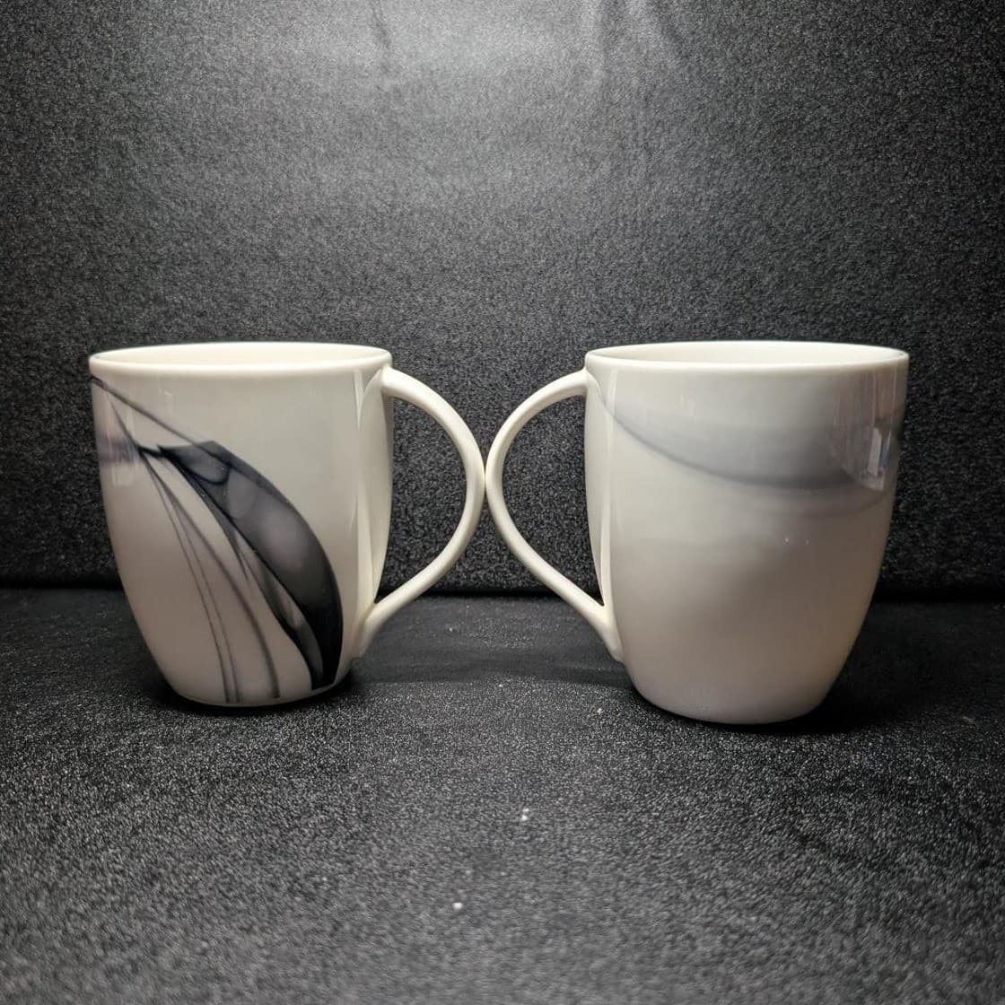 Mikasa Kya Smoke Coffee Cups, Set of 2, Modern Stoneware Replacement Drinkware - Thumbnail 4