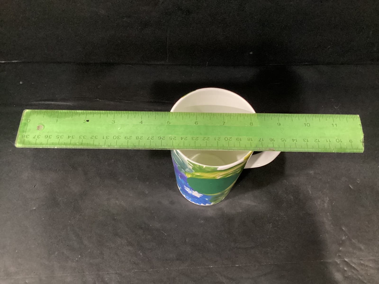 Starbucks Ceramic16 Oz Ceramic Mug Dot Collection 2014 Green Blue yellow Floral - Thumbnail 6