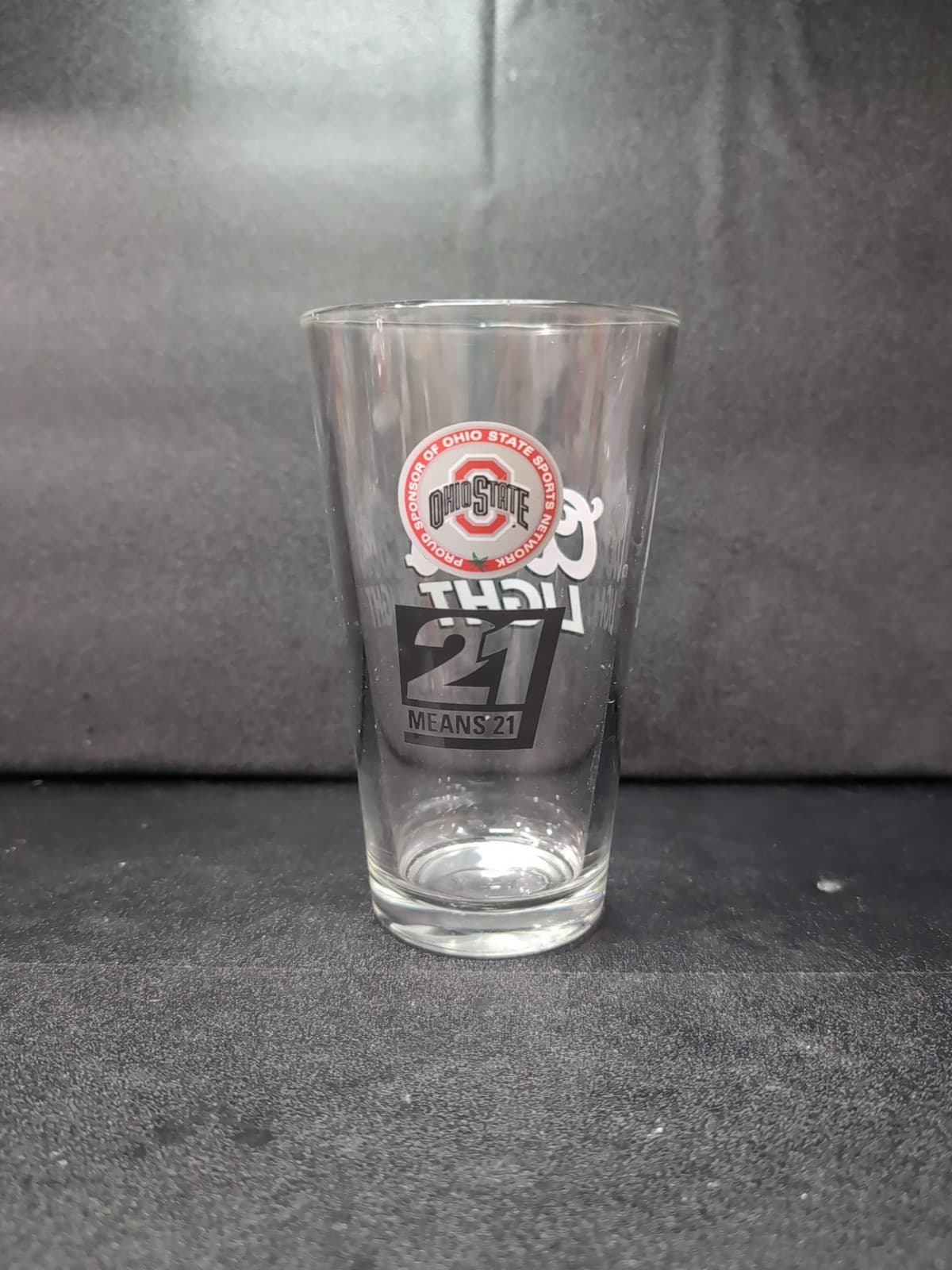 Ohio State Buckeyes 16oz Pint Glass, Coors Light Memorabilia, 21 Means 21 Glass - Thumbnail 3