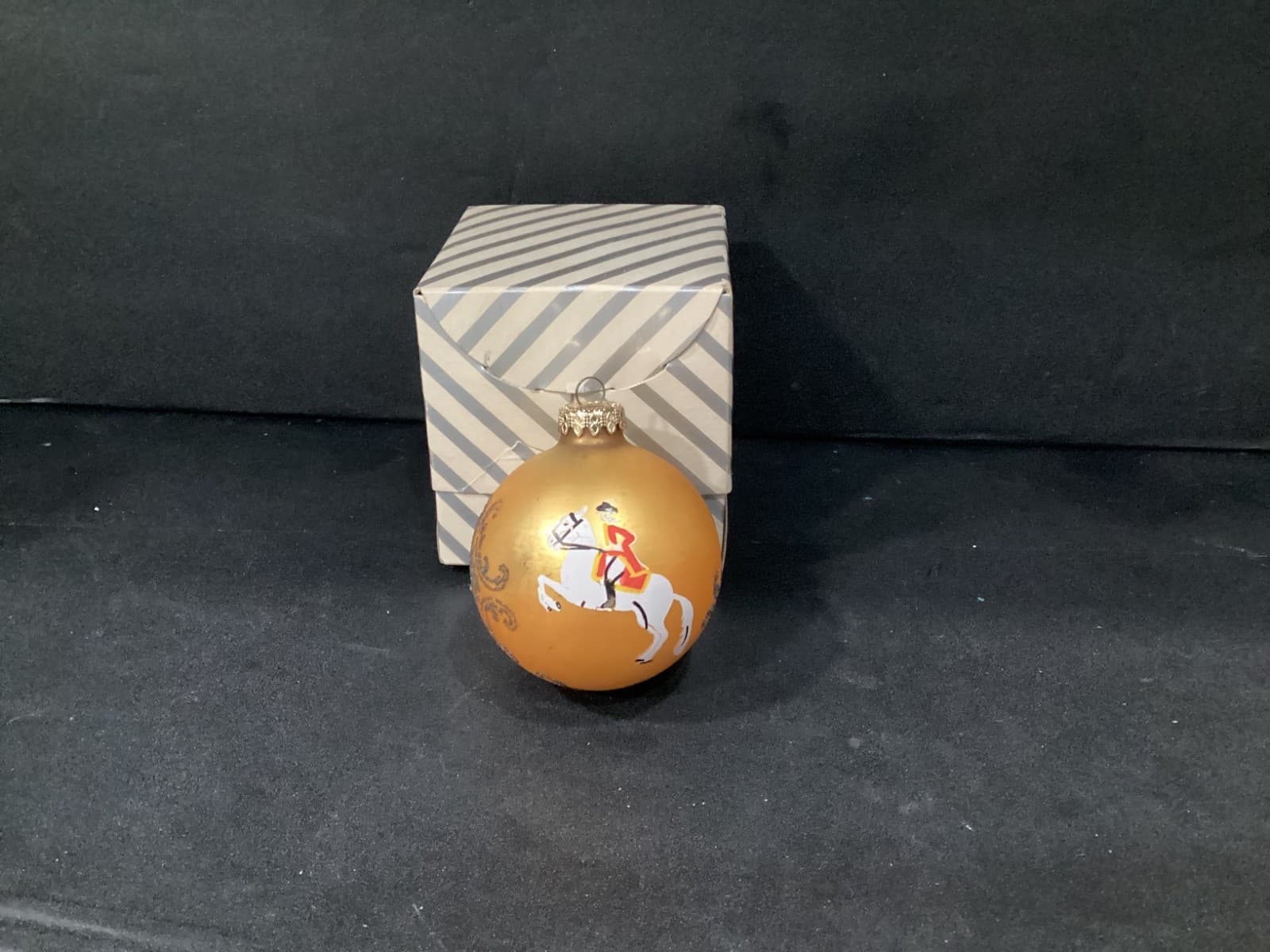 Christmas Horse Dressage Blown Glass Ball Ornament Hand Painted Austria