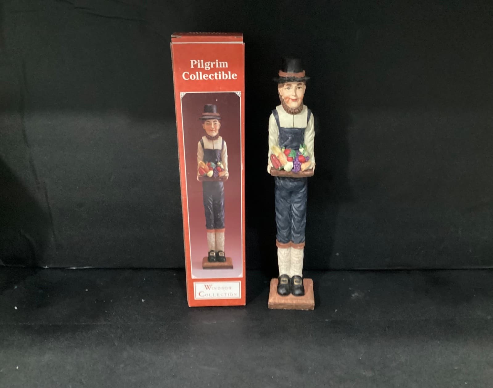 THANKSGIVING Pilgrim Collectible Man W Food Windsor Collection