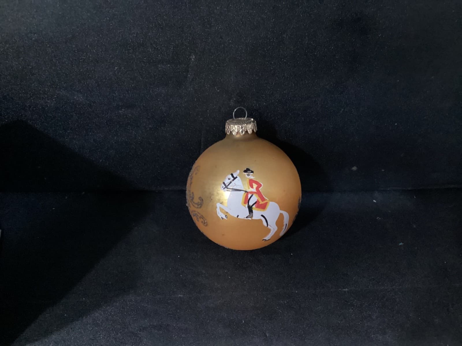 Christmas Horse Dressage Blown Glass Ball Ornament Hand Painted Austria - Thumbnail 2
