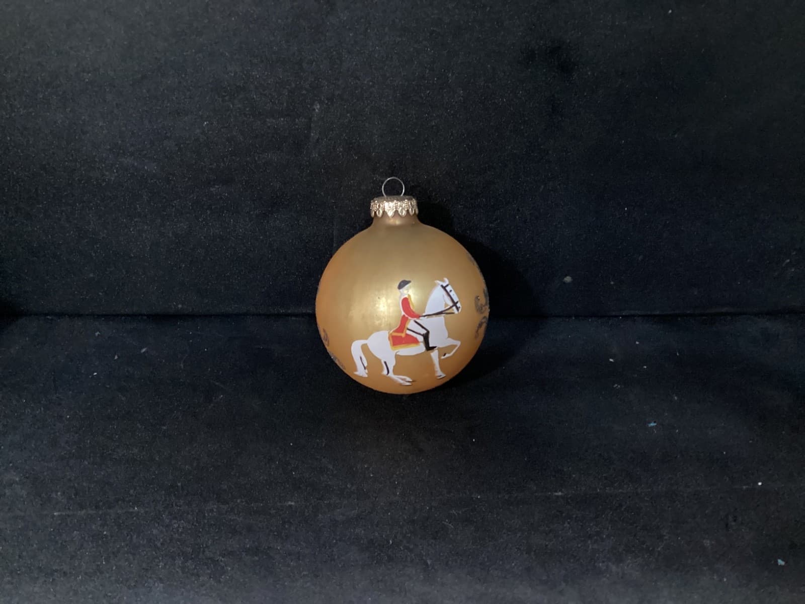Christmas Horse Dressage Blown Glass Ball Ornament Hand Painted Austria - Thumbnail 4