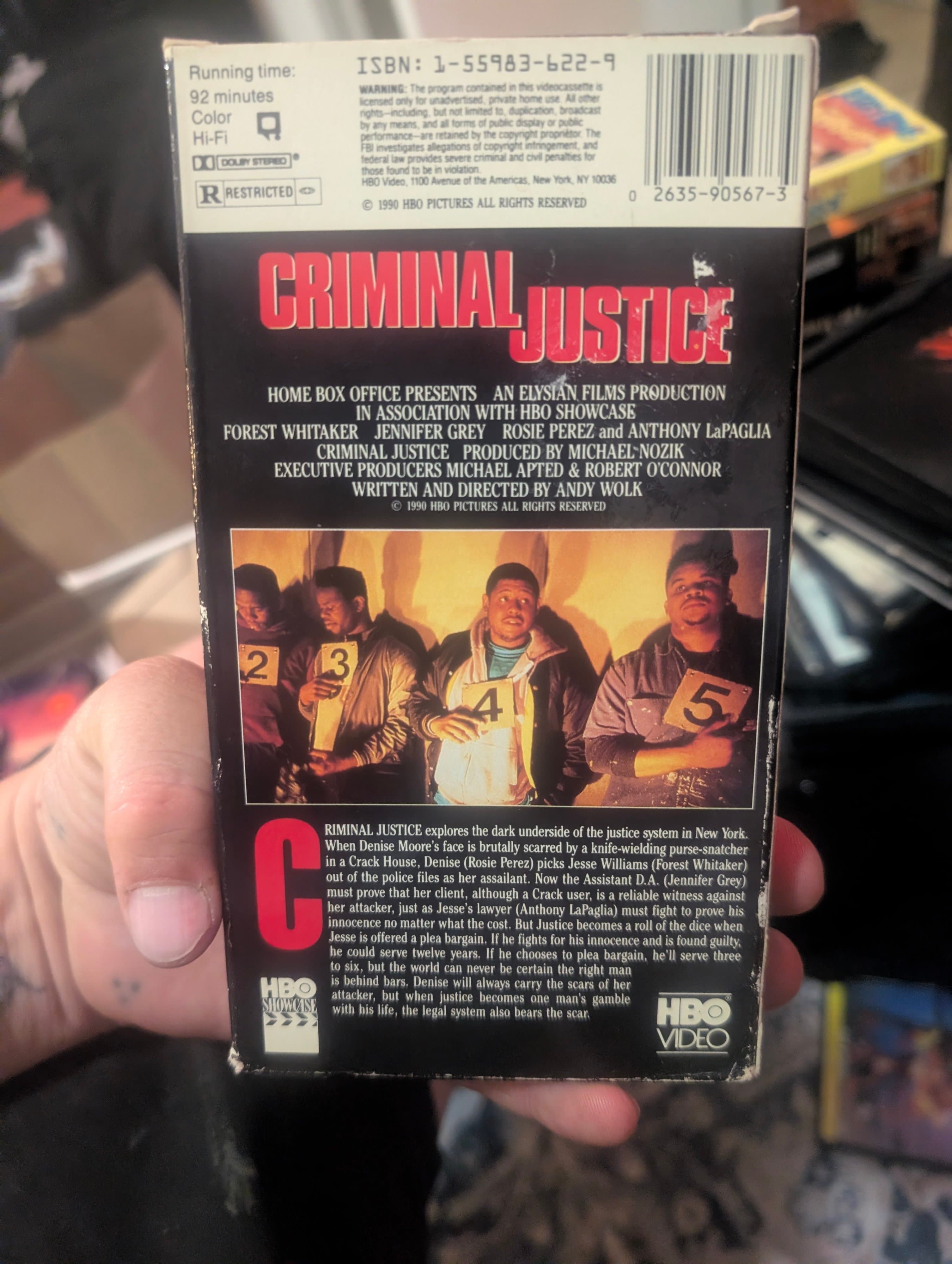 Criminal Justice VHS Forest Whitaker 1990 - Thumbnail 2