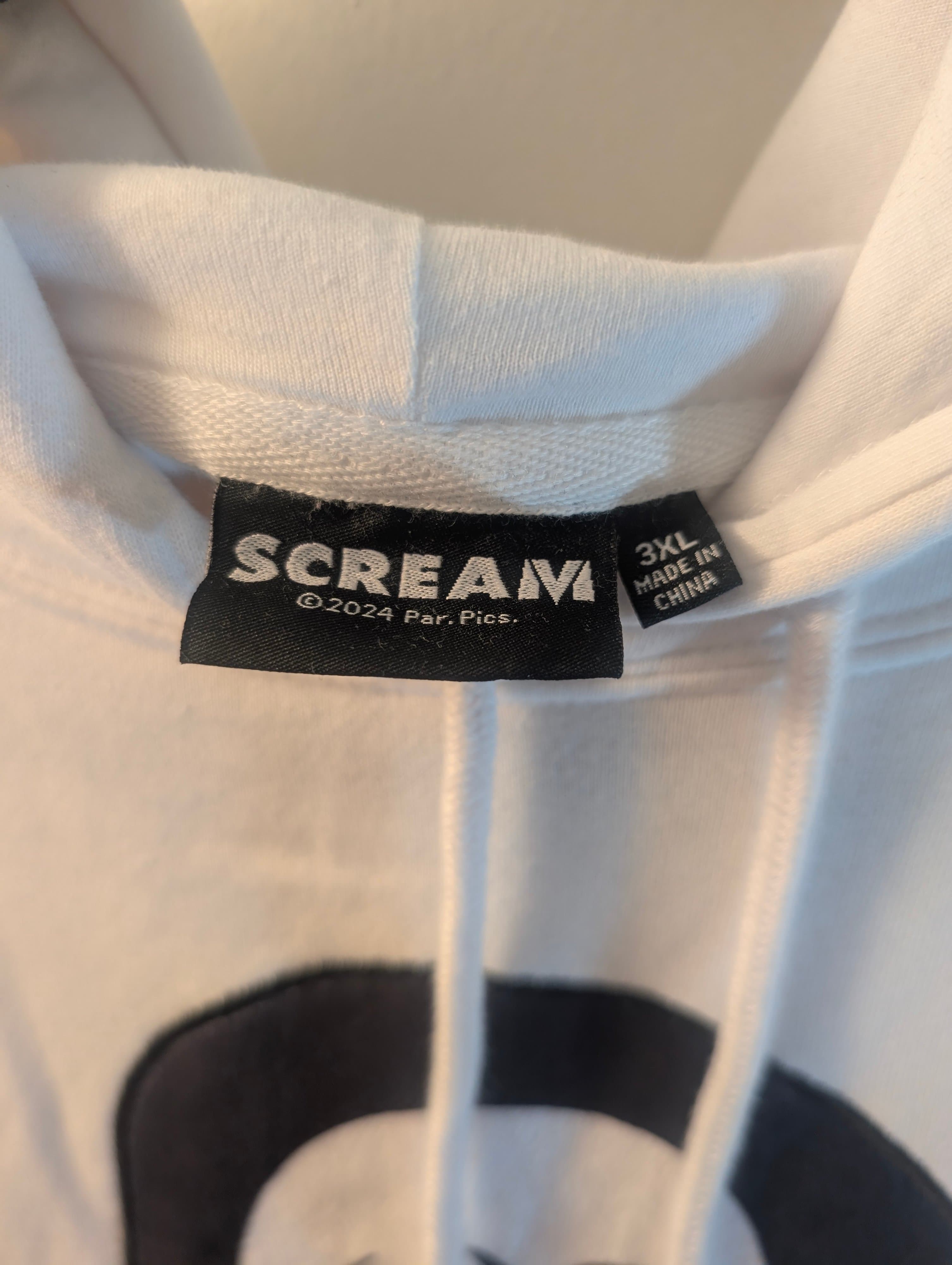 Scream Ghostface Hoodie Embroidered White fleece - Thumbnail 2