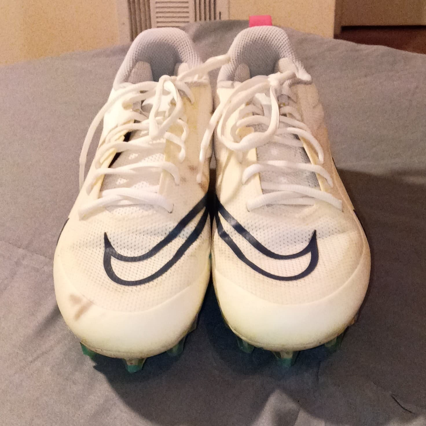 Nike Alpha Huarache 8 Pro Men’s Baseball Cleats White/Pink/Green - Thumbnail 2