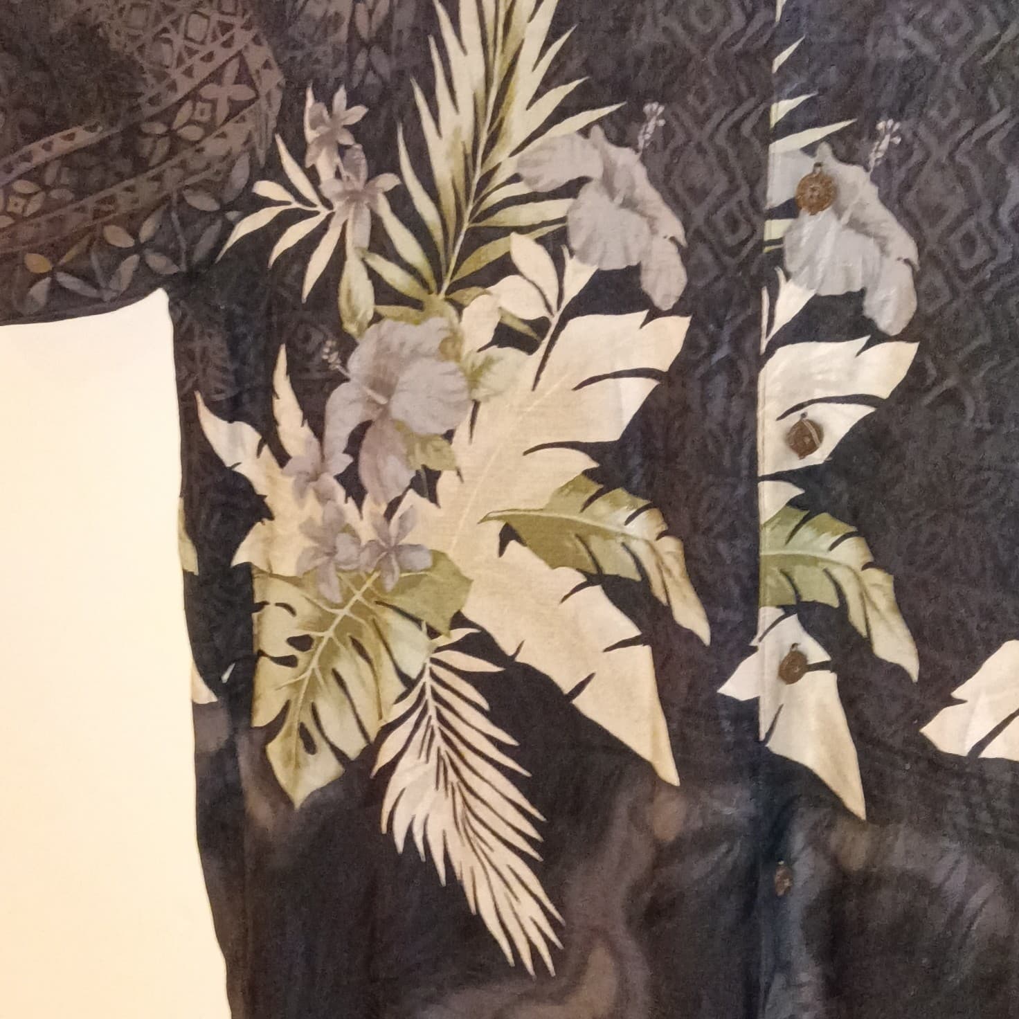 Caribbean Joe Mens Large Linen Blend Island Print Vacation Hawaiian Shirt - Thumbnail 6