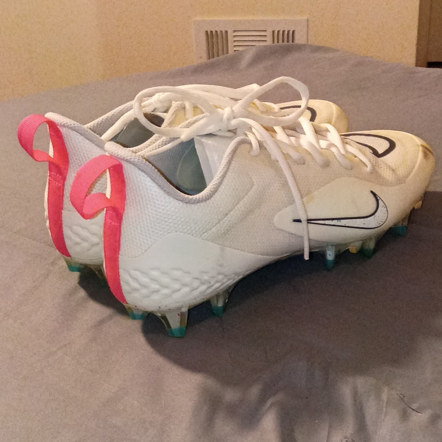 Nike Alpha Huarache 8 Pro Men’s Baseball Cleats White/Pink/Green - Thumbnail 5