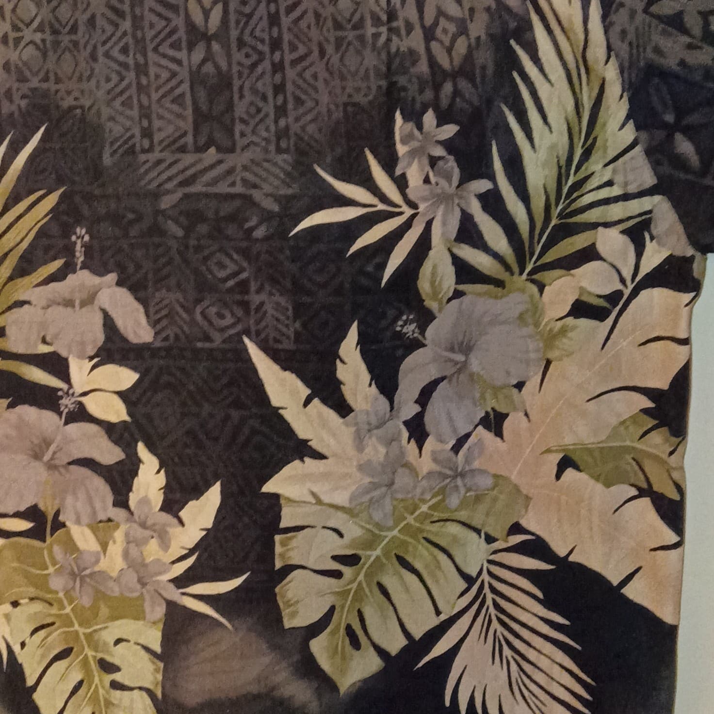 Caribbean Joe Mens Large Linen Blend Island Print Vacation Hawaiian Shirt - Thumbnail 14