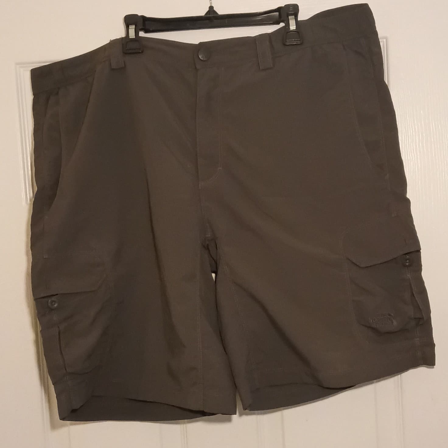 The North Face Cargo Shorts Nylon Gray Outdoor Hiking Belted Mens L
