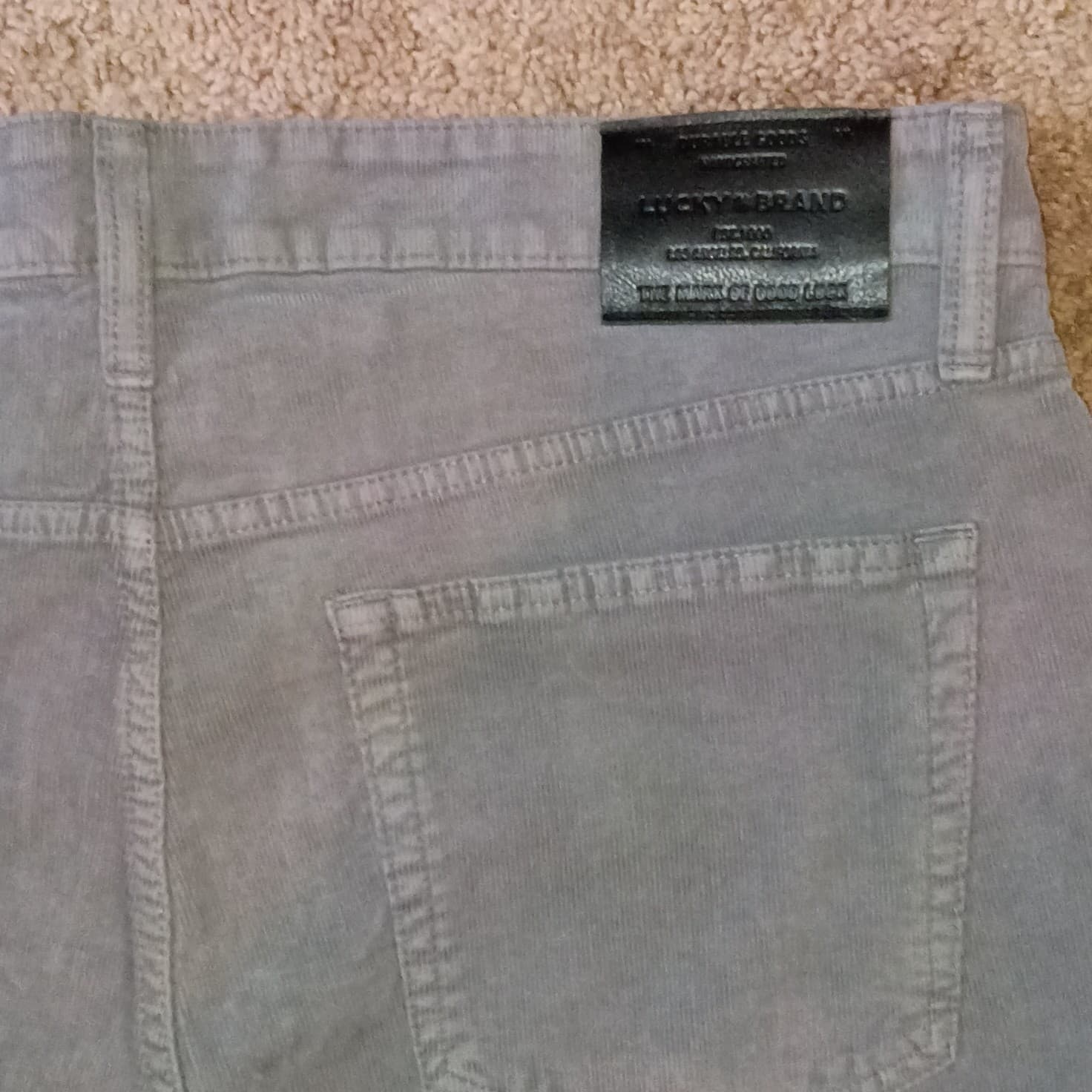 Lucky Brand Men's 121 Slim Gray Corduroy Stretch Jeans Mid Rise 5-Pocket - Thumbnail 12