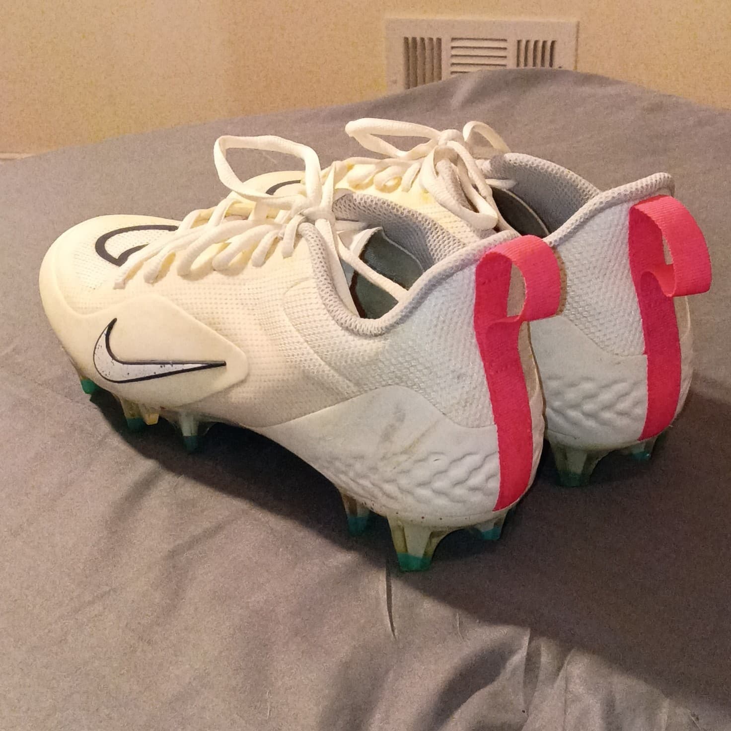 Nike Alpha Huarache 8 Pro Men’s Baseball Cleats White/Pink/Green - Thumbnail 4