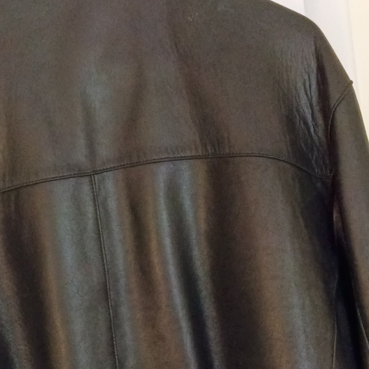 Alfani Men's Leather Jacket Size Large With Macy's Dust Bag Well-kept Condition - Thumbnail 15