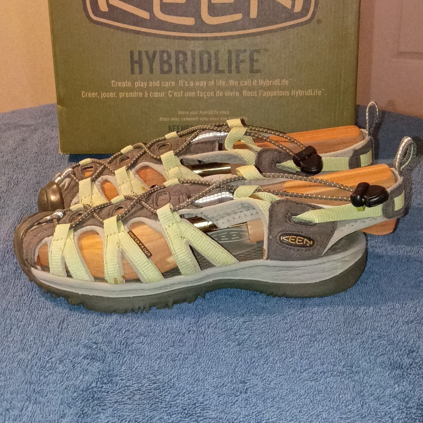 KEEN Women’s Strappy Sandals Gray/Green Drawstring Adjustable Reflective US 7 - Thumbnail 5