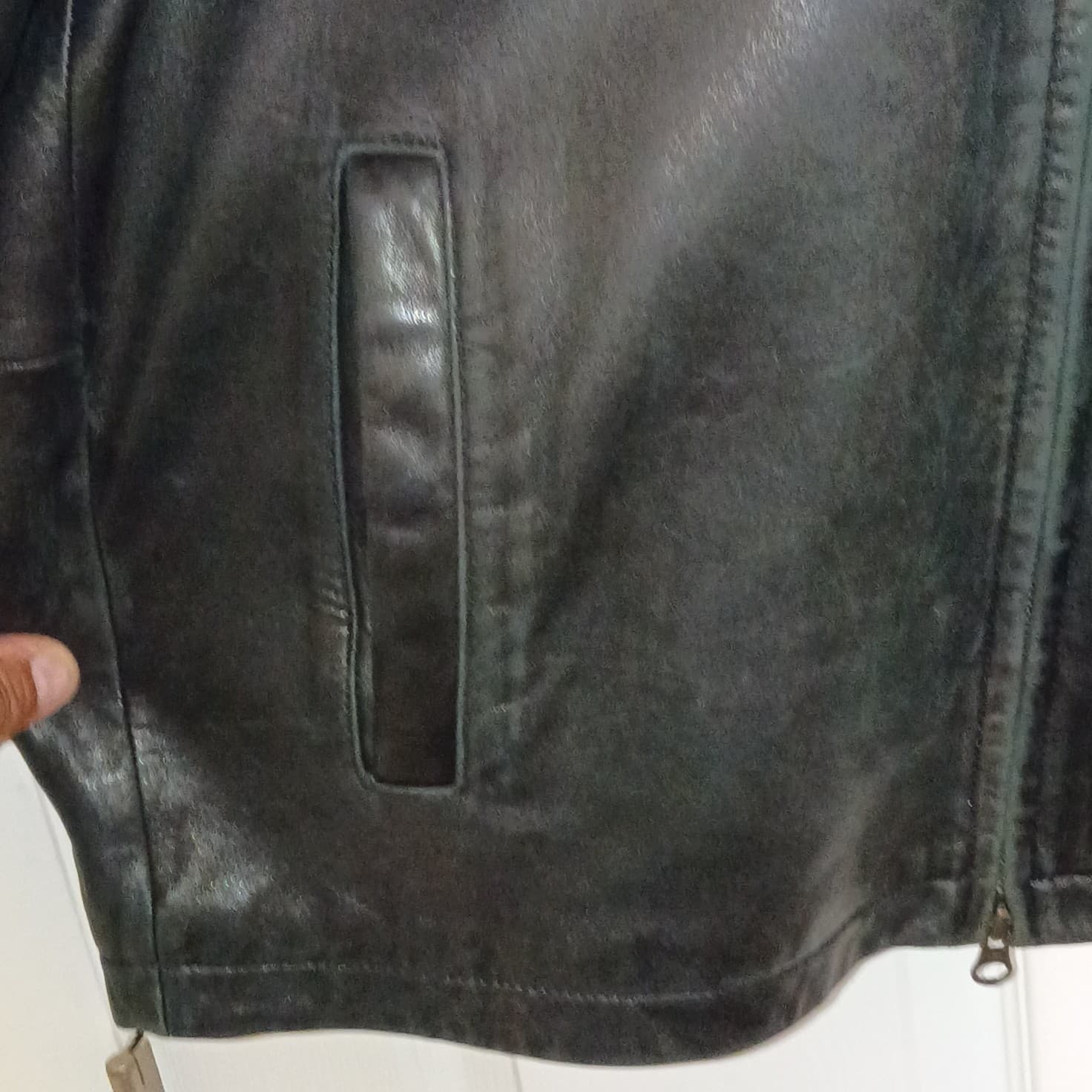 Alfani Men's Leather Jacket Size Large With Macy's Dust Bag Well-kept Condition - Thumbnail 12