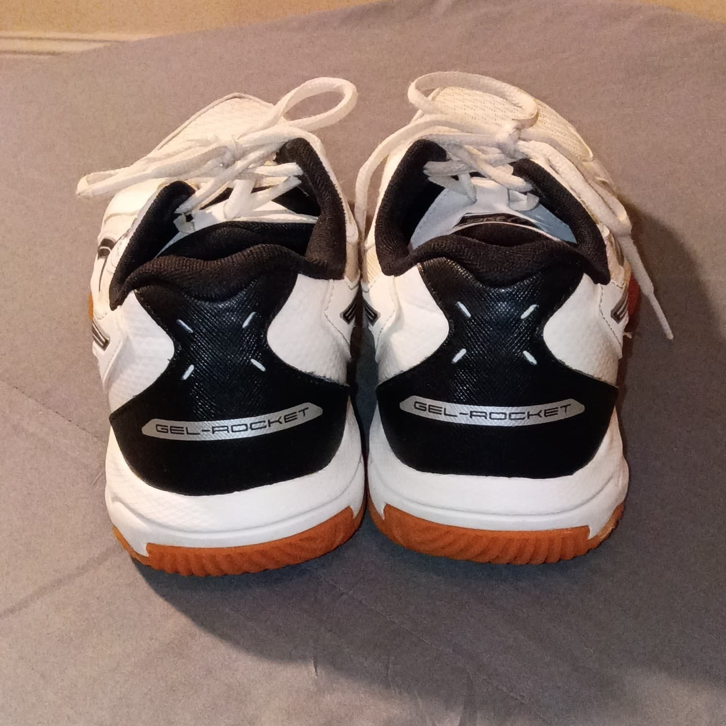 ASICS GEL-ROCKET Men’s Low Top Lace-Up Sneaker White/Black/Orange 1072A056 - Thumbnail 4