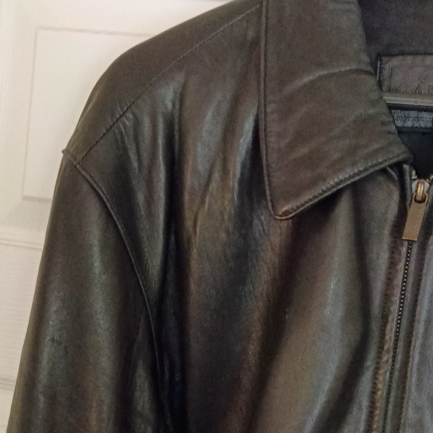 Alfani Men's Leather Jacket Size Large With Macy's Dust Bag Well-kept Condition - Thumbnail 6