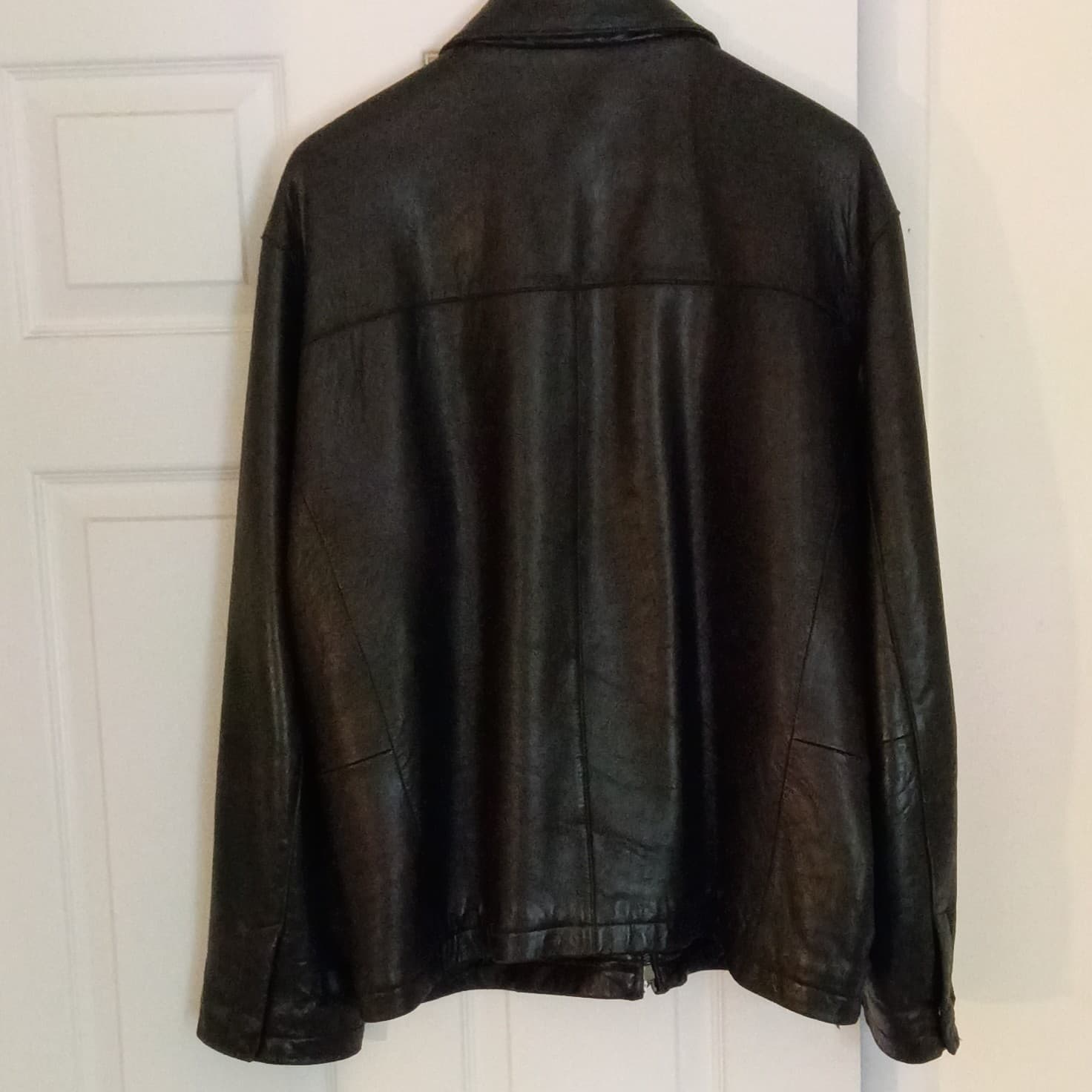 Alfani Men's Leather Jacket Size Large With Macy's Dust Bag Well-kept Condition - Thumbnail 13