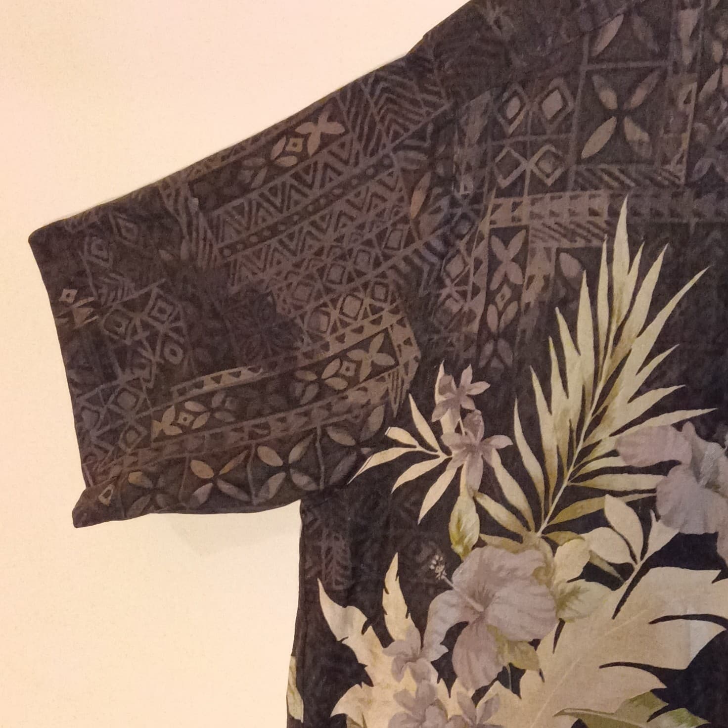 Caribbean Joe Mens Large Linen Blend Island Print Vacation Hawaiian Shirt - Thumbnail 2