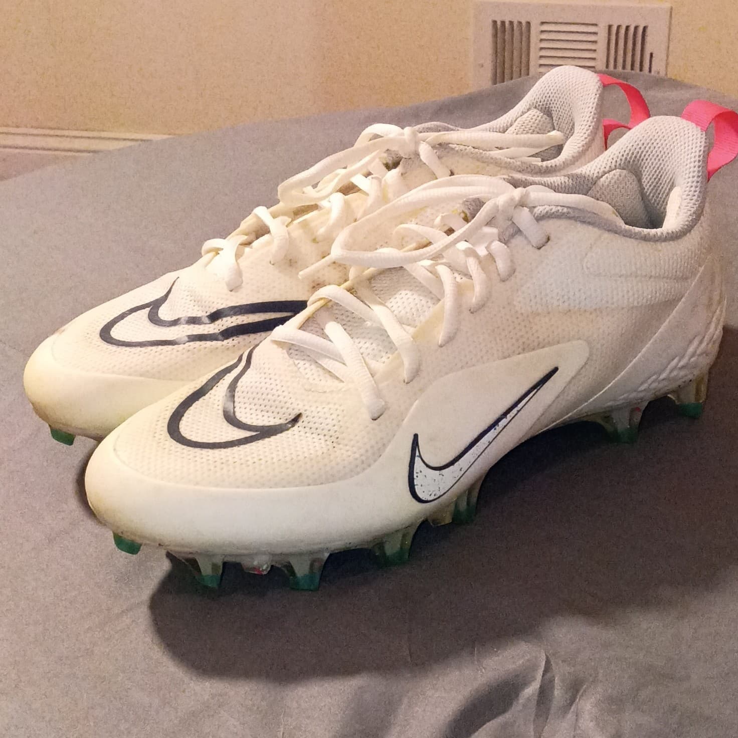 Nike Alpha Huarache 8 Pro Men’s Baseball Cleats White/Pink/Green - Thumbnail 3