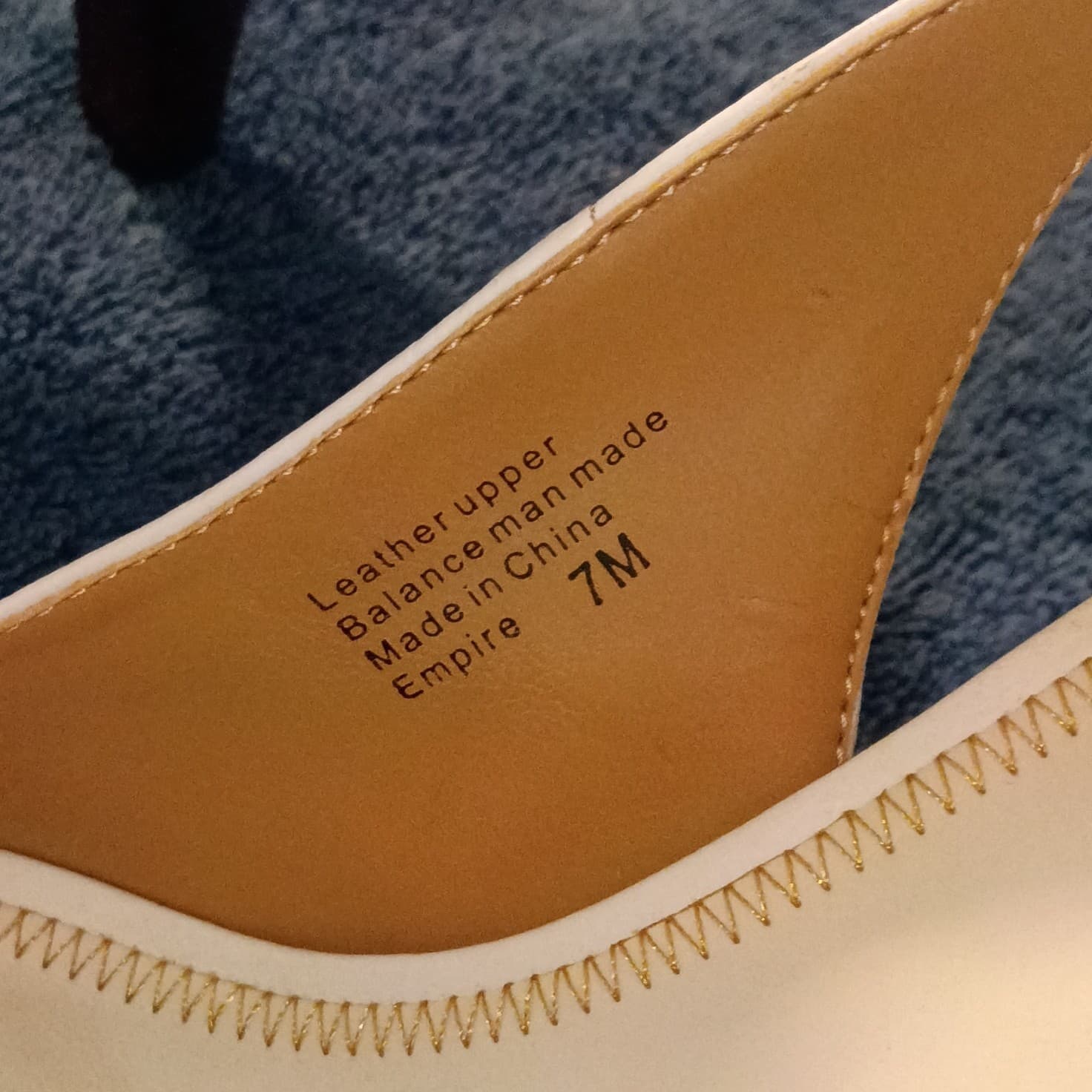 Alfani Bess Cream & Gold Sling-Back Open Toe Wedge Heel Pump Women's Size 6M - Thumbnail 9