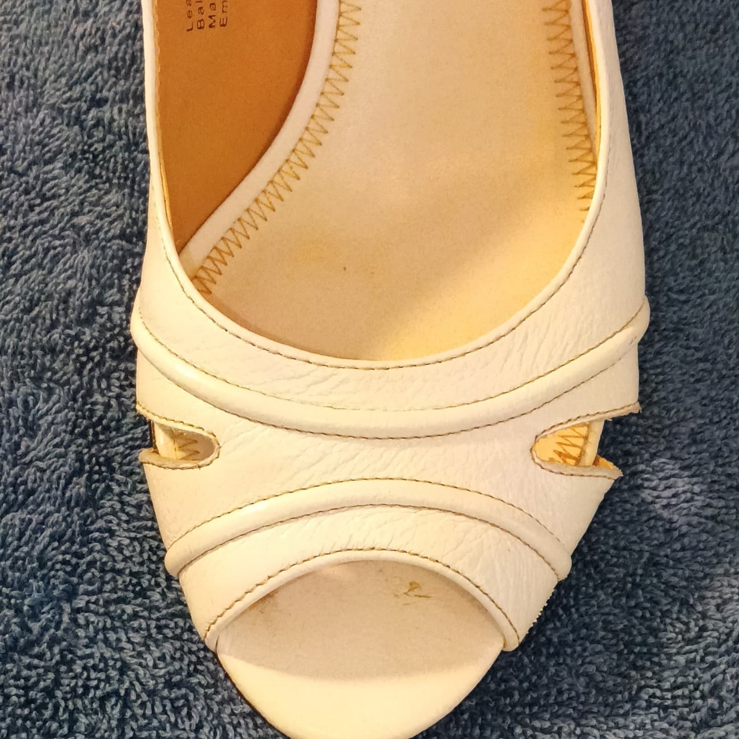 Alfani Bess Cream & Gold Sling-Back Open Toe Wedge Heel Pump Women's Size 6M - Thumbnail 6