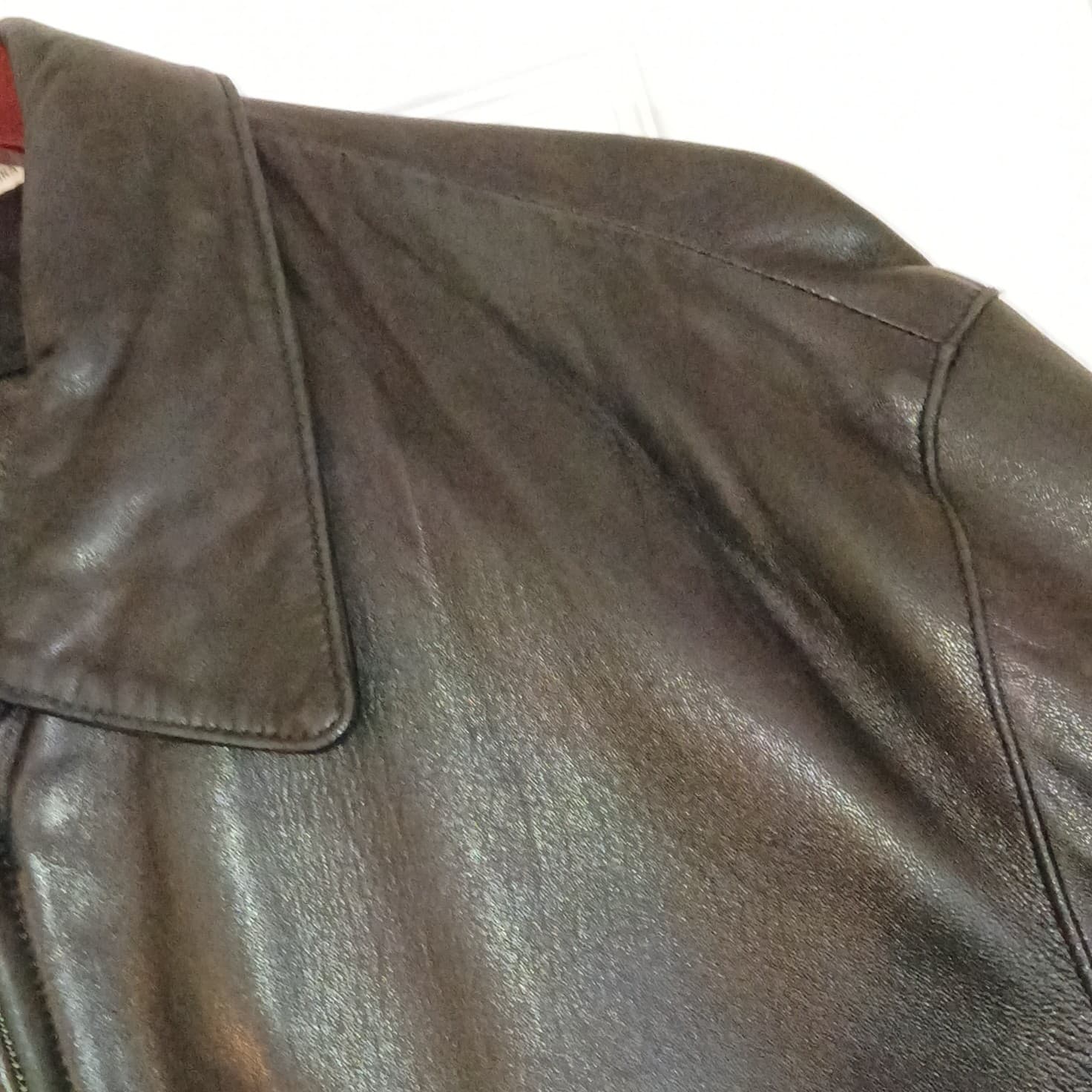 Alfani Men's Leather Jacket Size Large With Macy's Dust Bag Well-kept Condition - Thumbnail 7