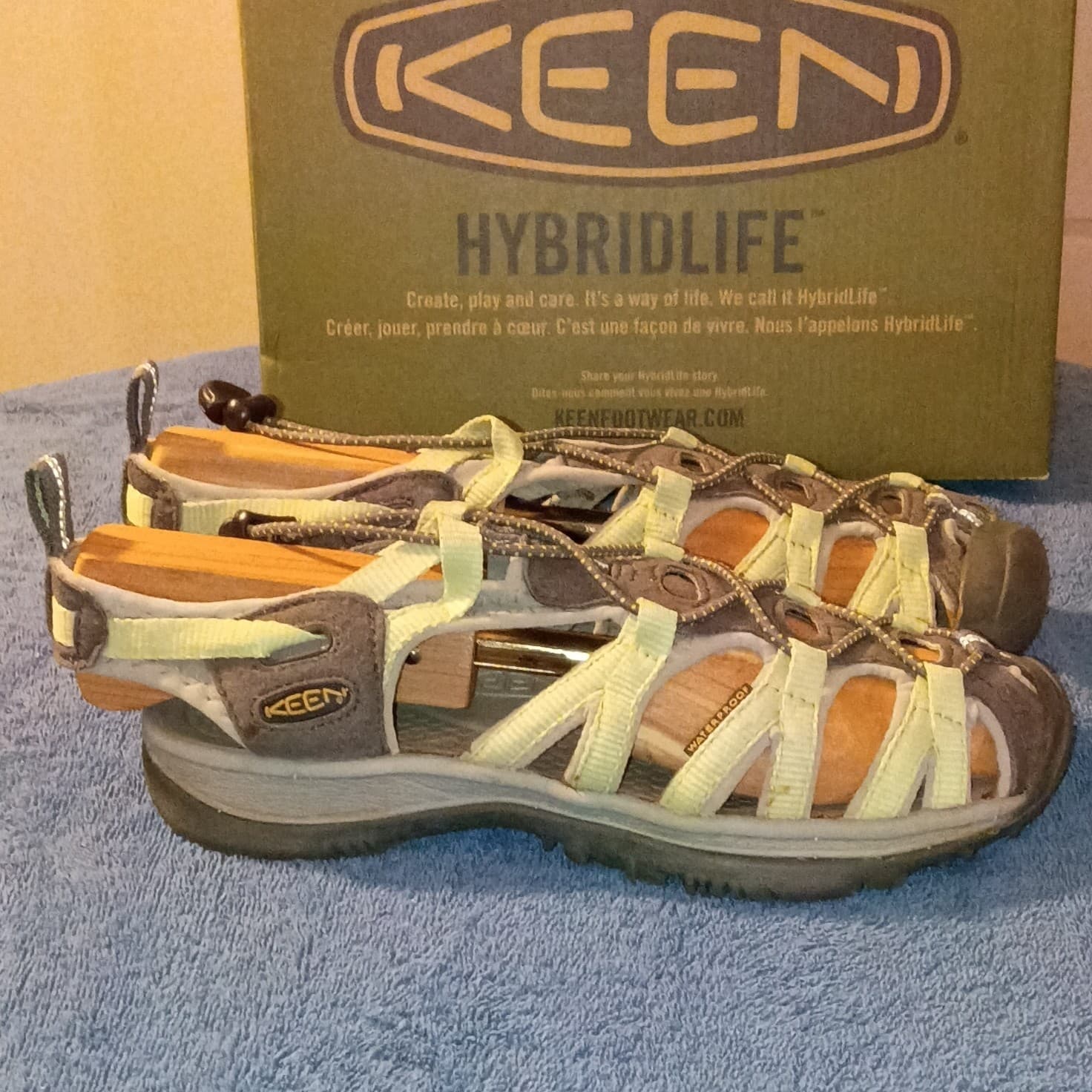 KEEN Women’s Strappy Sandals Gray/Green Drawstring Adjustable Reflective US 7 - Thumbnail 3