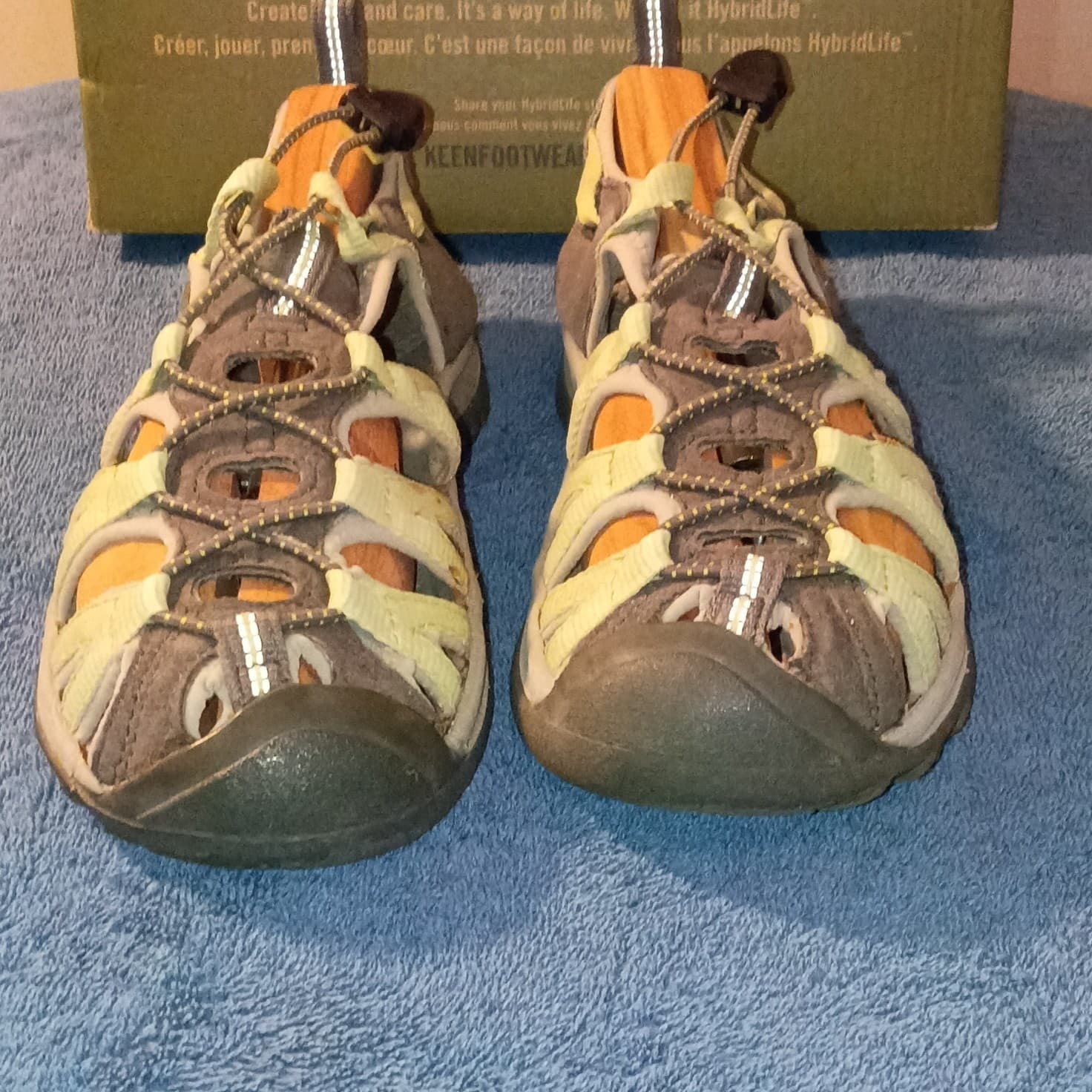 KEEN Women’s Strappy Sandals Gray/Green Drawstring Adjustable Reflective US 7 - Thumbnail 2