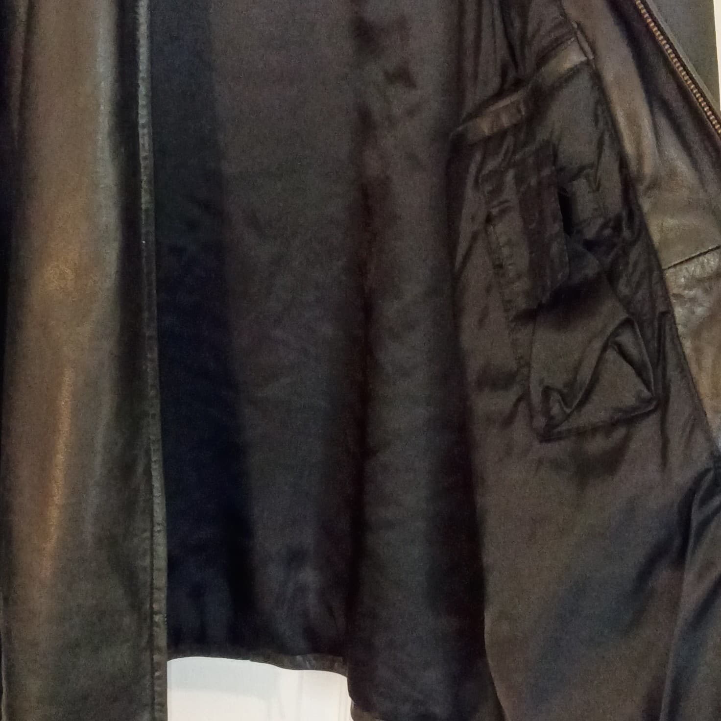 Alfani Men's Leather Jacket Size Large With Macy's Dust Bag Well-kept Condition - Thumbnail 20