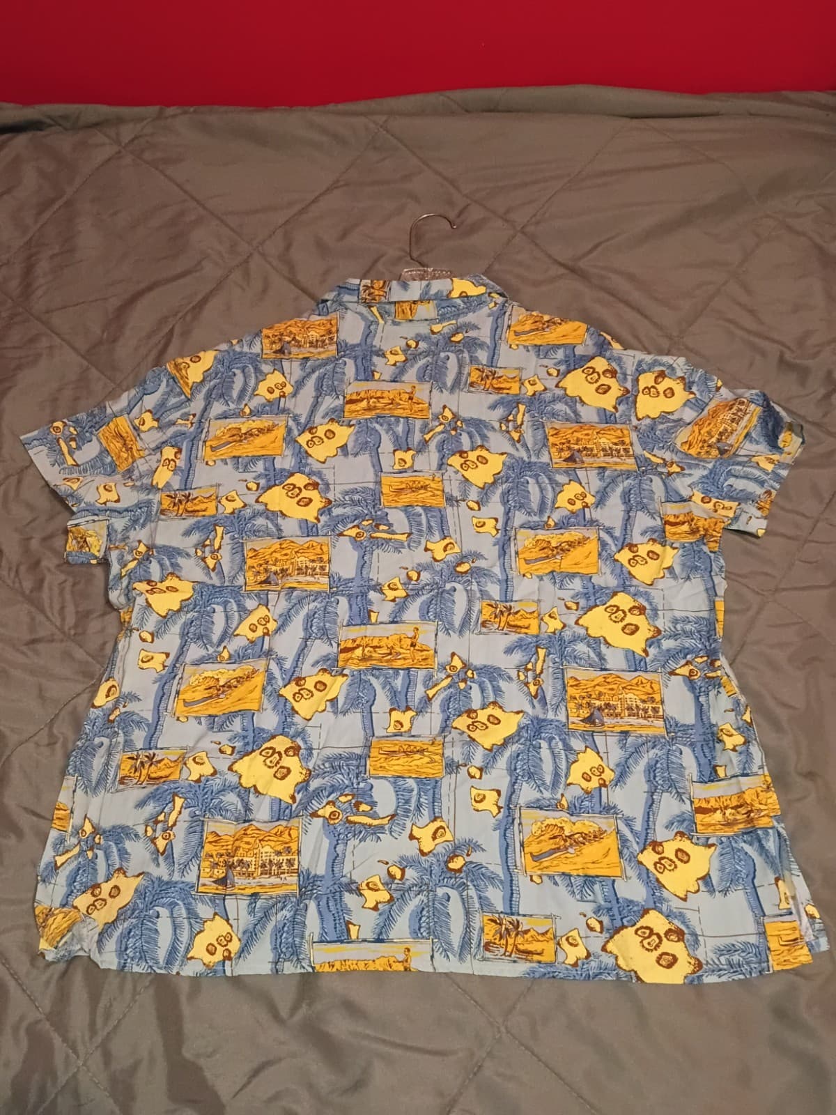 Reyn Spooner Hawaiian Traditions Blue/Yellow Hawaiian Print Shirt L - Thumbnail 7