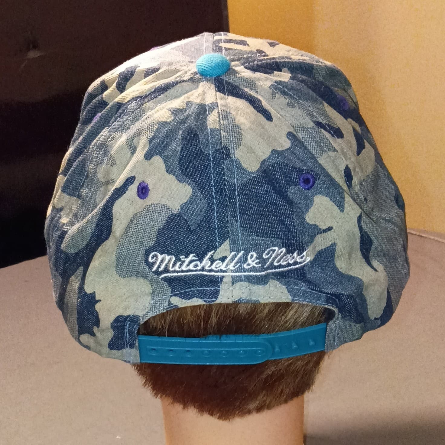 Mitchell & Ness Charlotte Hornets Team Digi Camo Adjustable Snapback Hat Cap - Thumbnail 3