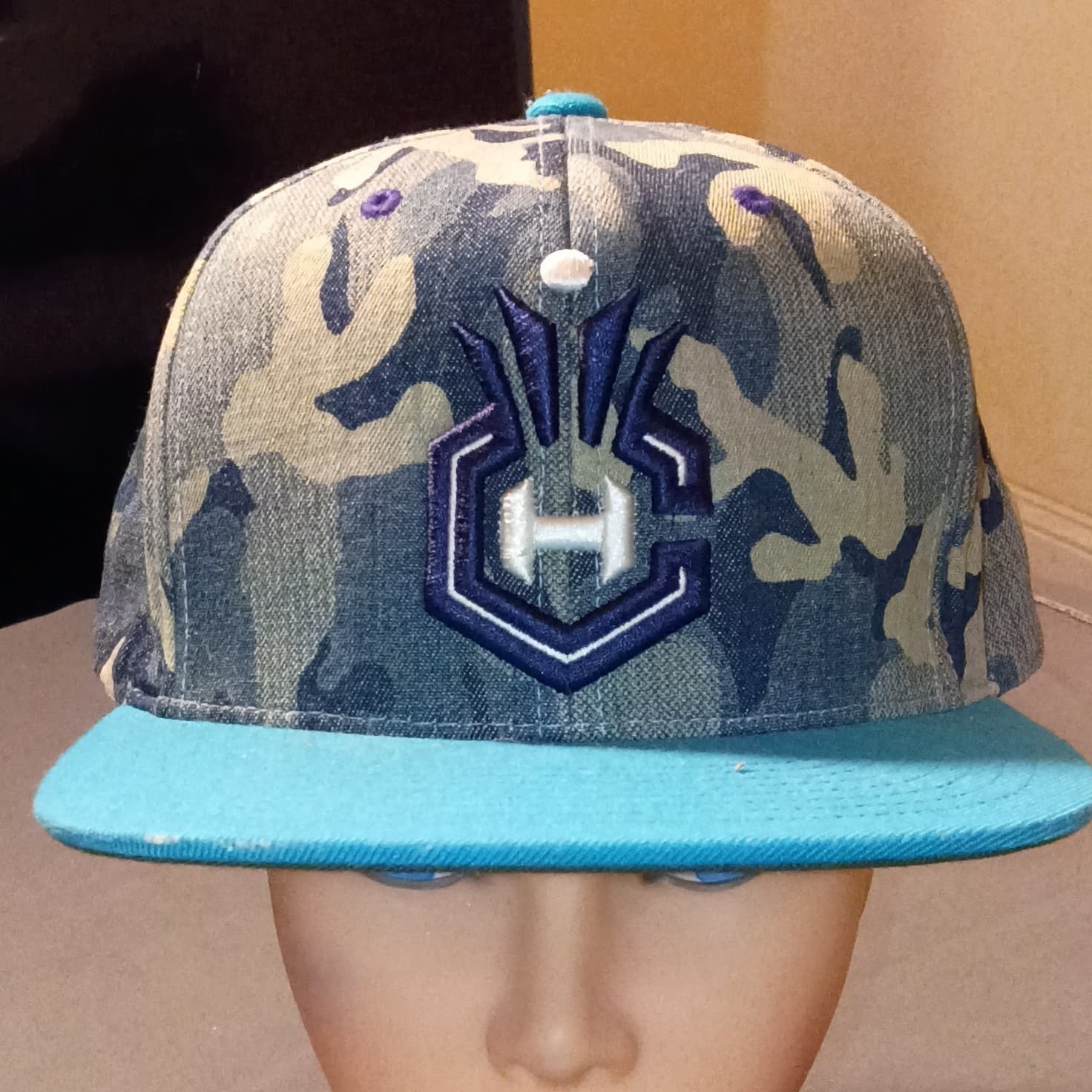 Mitchell & Ness Charlotte Hornets Team Digi Camo Adjustable Snapback Hat Cap