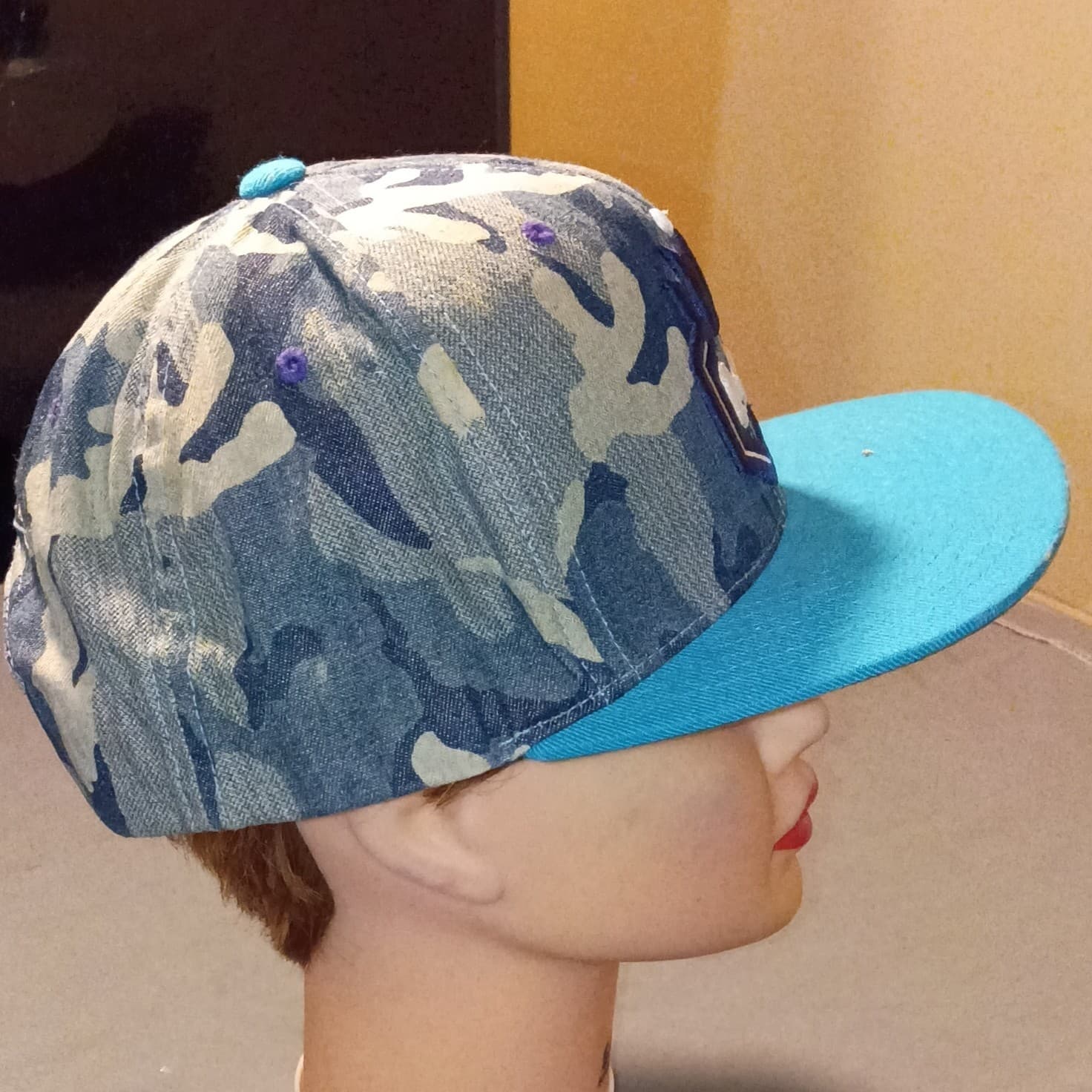 Mitchell & Ness Charlotte Hornets Team Digi Camo Adjustable Snapback Hat Cap - Thumbnail 2