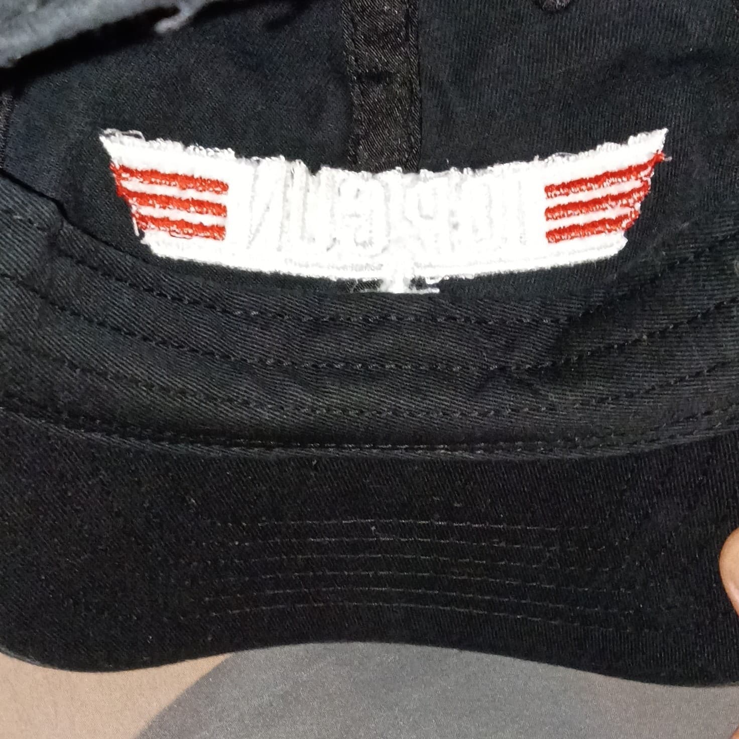 Top Gun Black Adjustable Strapback Baseball Cap Hat w/ Embroidered Logo - Thumbnail 8