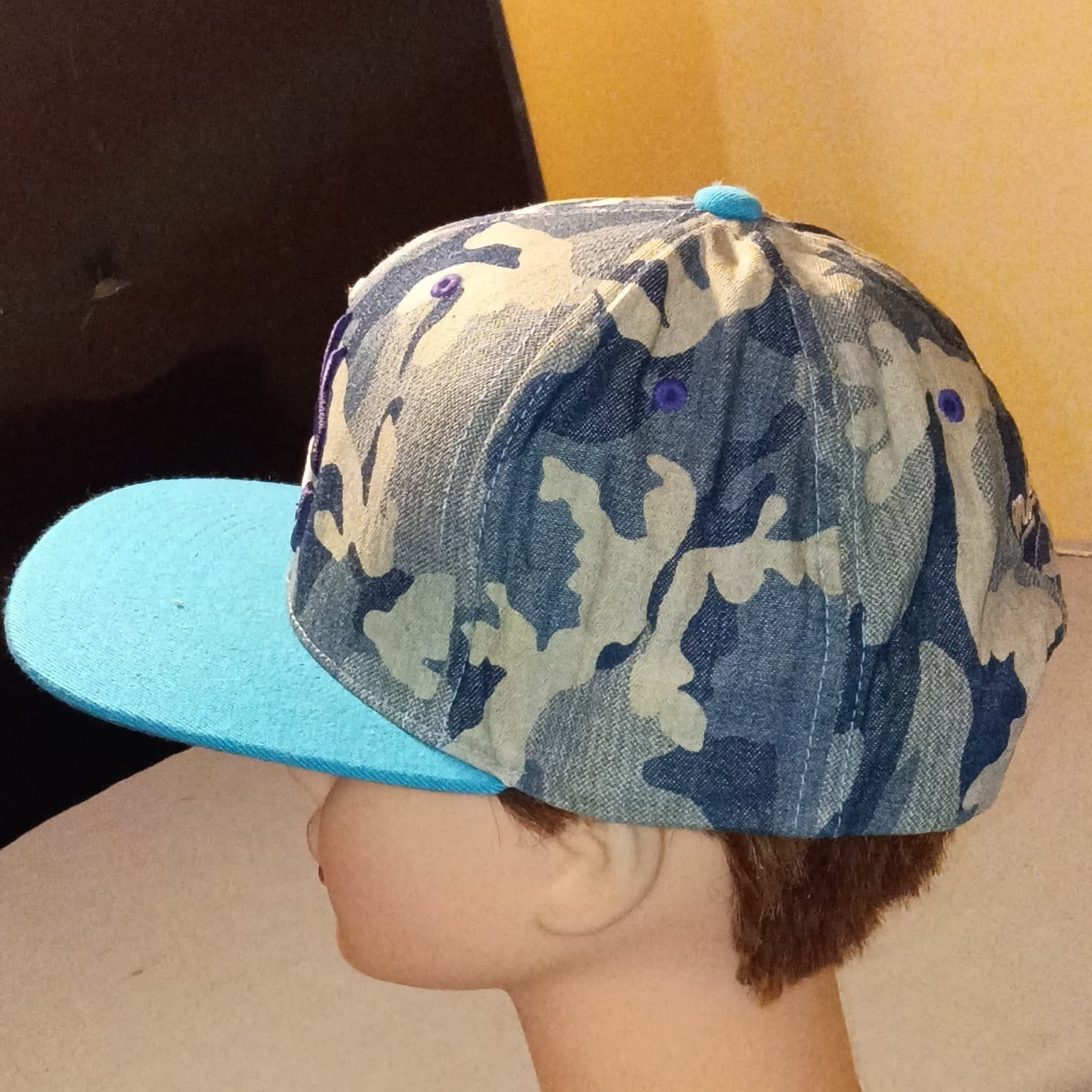 Mitchell & Ness Charlotte Hornets Team Digi Camo Adjustable Snapback Hat Cap - Thumbnail 4